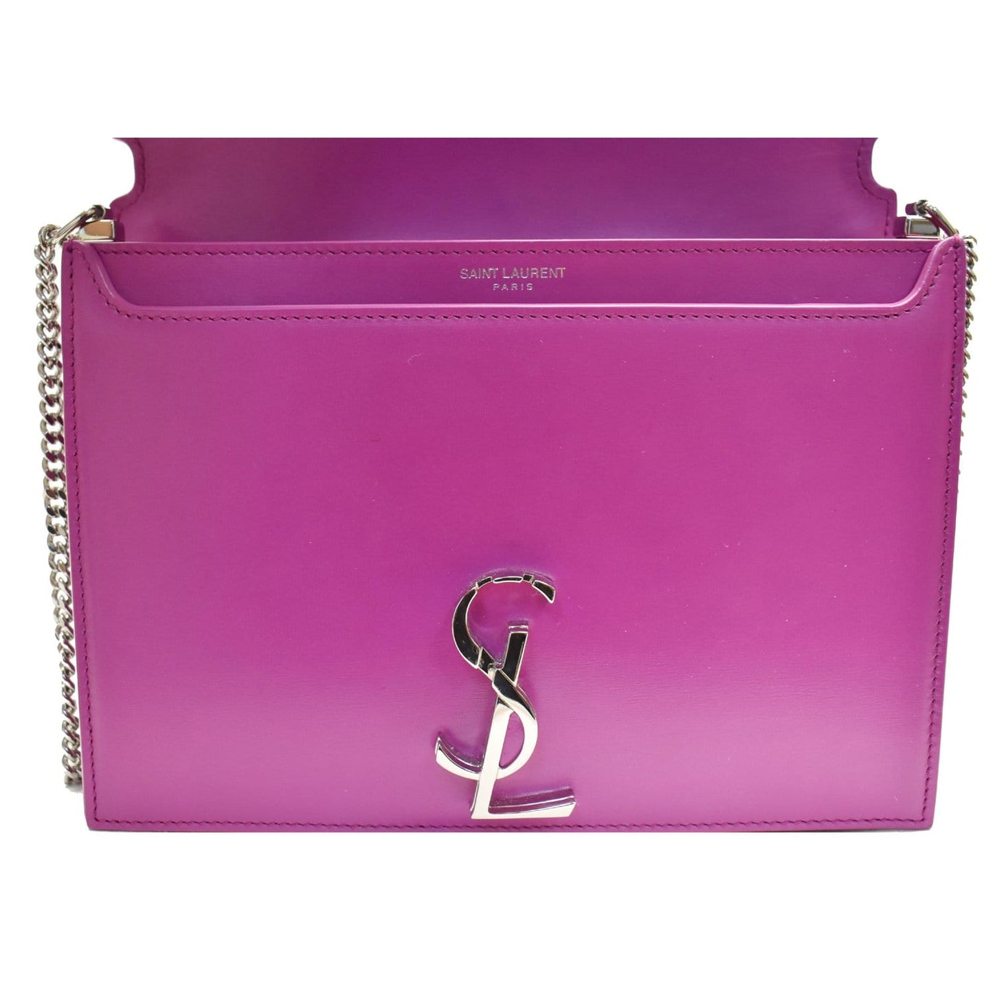 YVES SAINT LAURENT Cassandra Medium Monogram Clasp Shoulder Bag Magenta