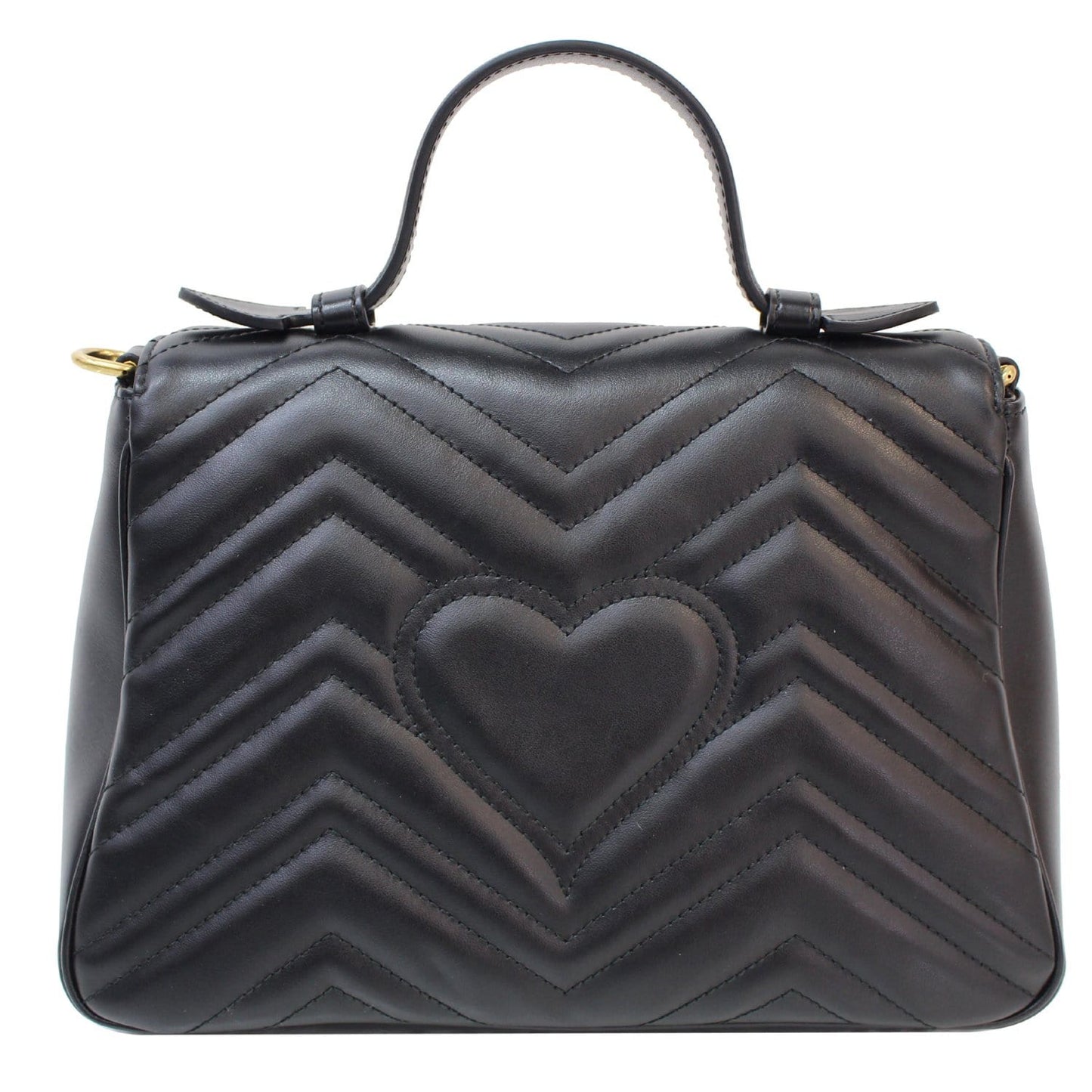 GUCCI GG Marmont Small Top Handle Shoulder Bag Black 498110