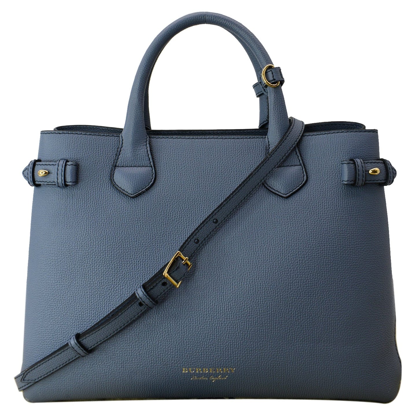 BURBERRY Banner Medium House Check Tote Bag Blue