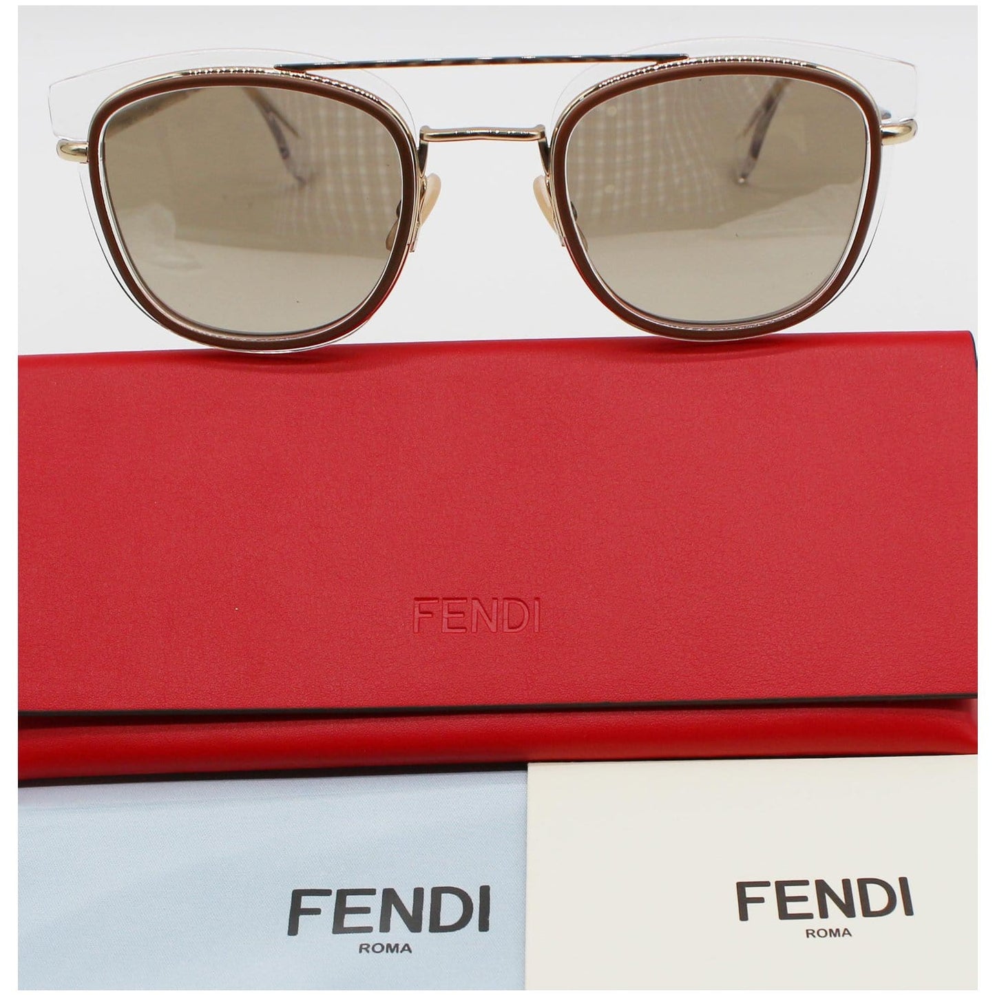 FENDI FF-M0060/S 0900 Sunglasses Brown Gold SP Lens