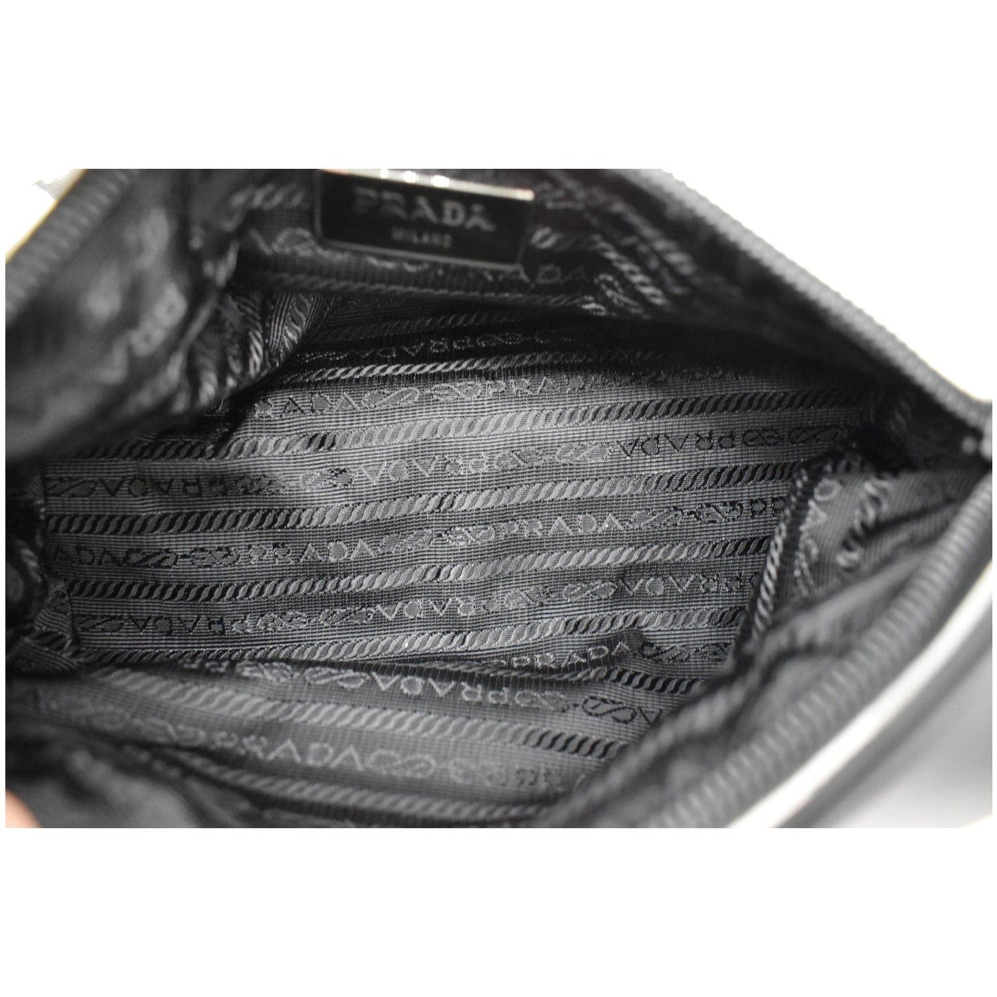 PRADA New Vela Cylindrical Nylon Shoulder Bag White