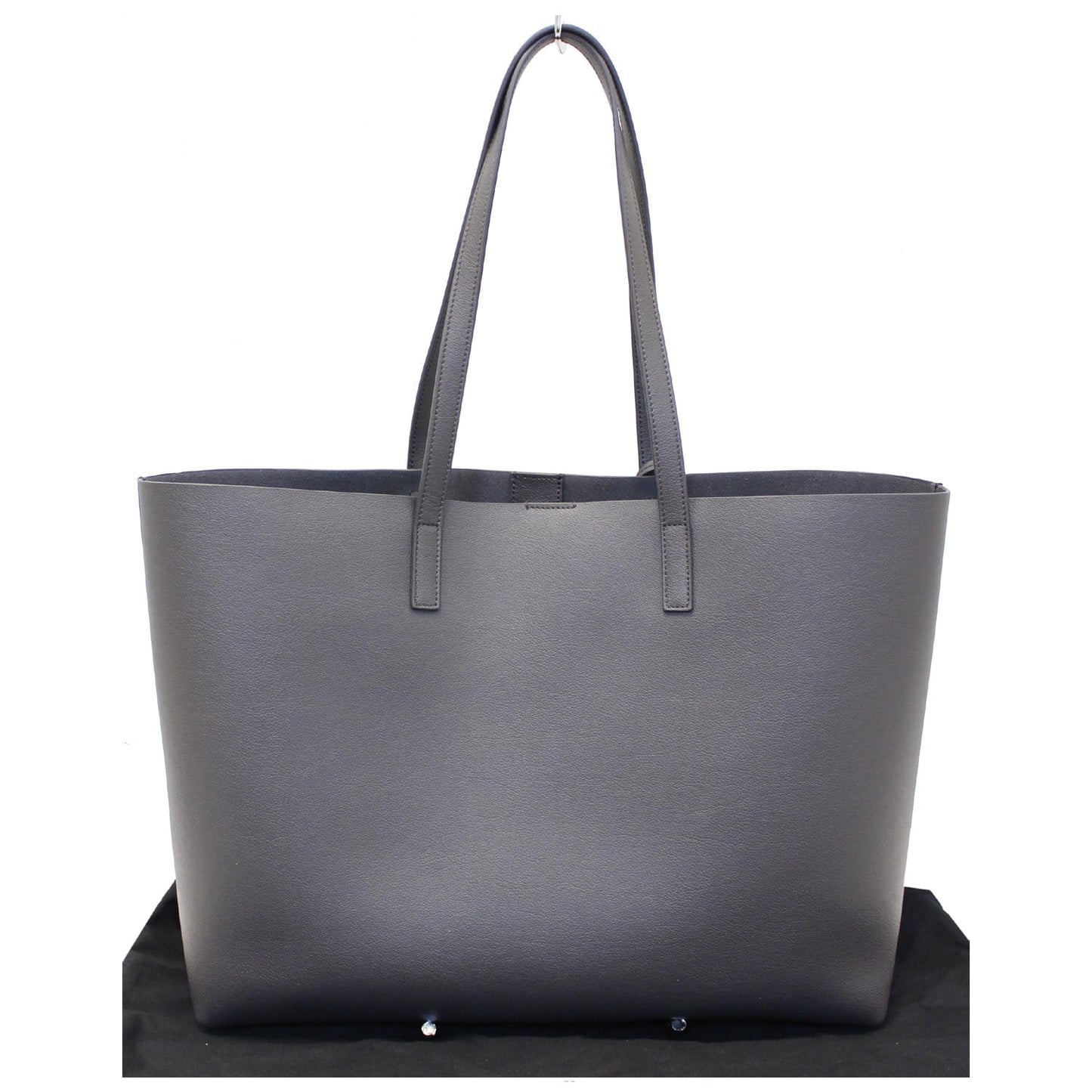 Yves Saint Laurent Leather Shopping Tote Bag Grey