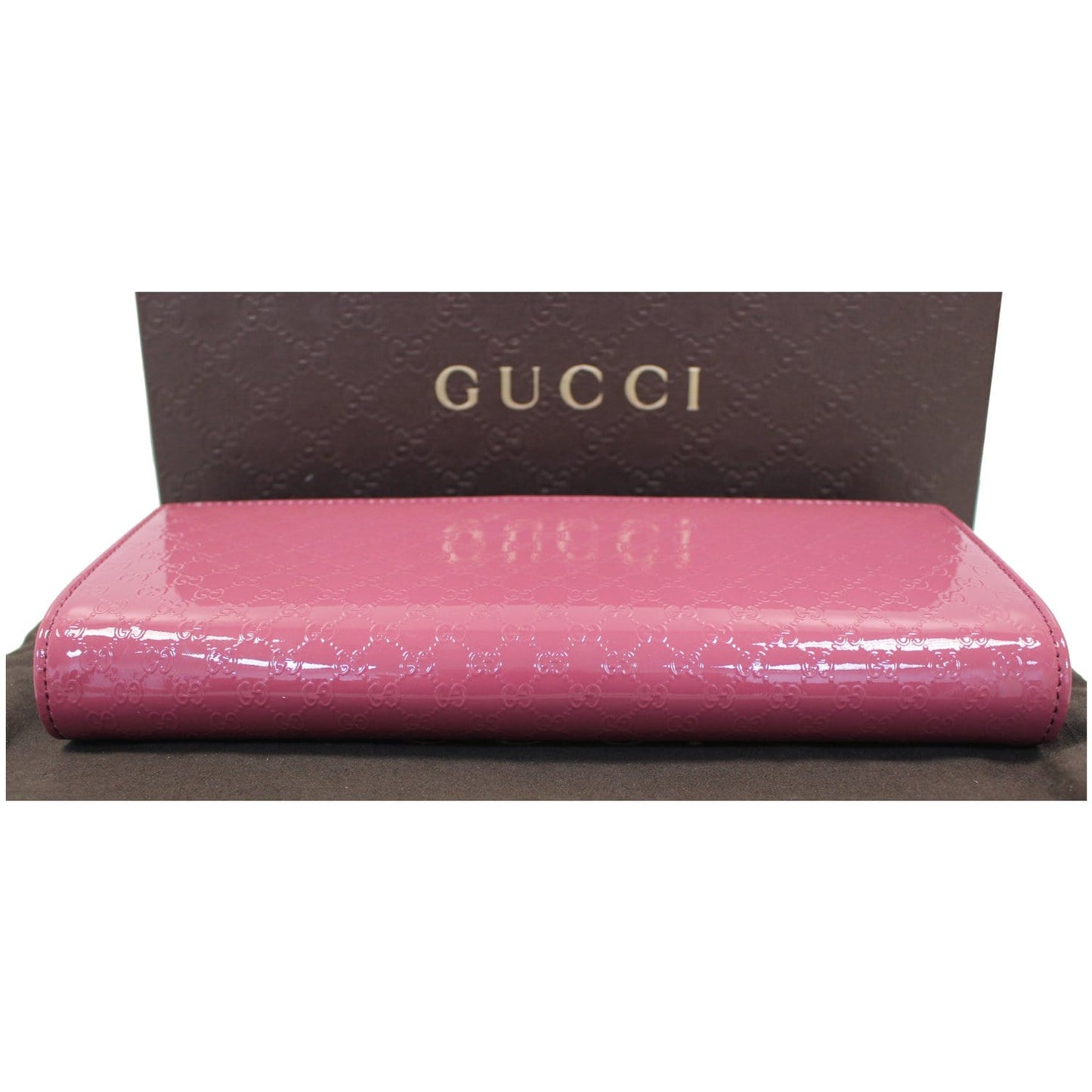 GUCCI Broadway Patent Microguccissima Small Clutch Fuschia - Last Call