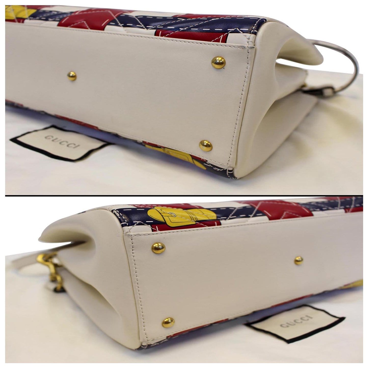 GUCCI Trompe L�oeil Print GG Marmont Top Handle Shoulder Bag