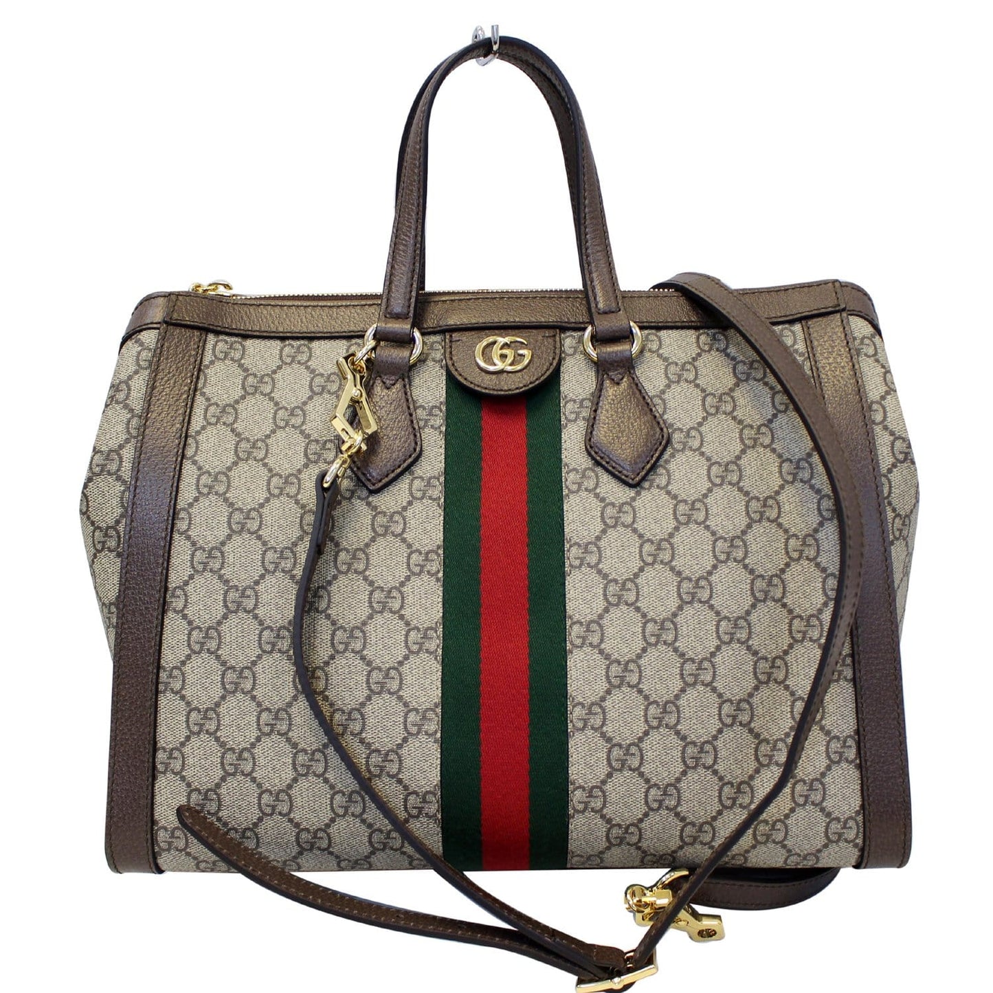 GUCCI Ophidia Medium GG Supreme Tote Shoulder Bag Beige 524537