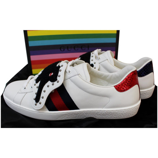 GUCCI Ace Low-Top With Removable Patches Sneaker White 477107 US 9