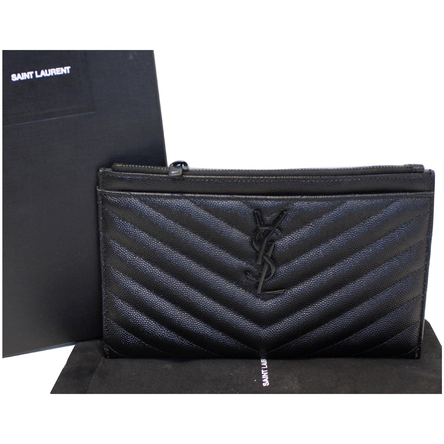 YVES SAINT LAURENT Bill Pouch Grain De Poudre Black