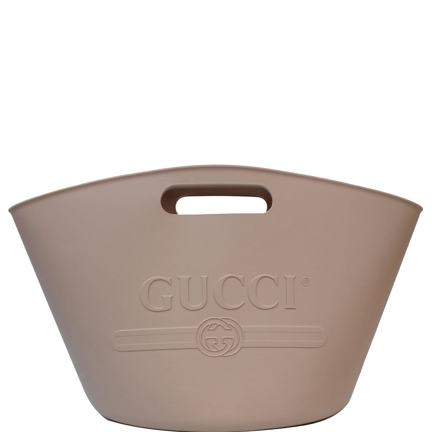 GUCCI Gomma Logo Rubber Tote Bag Pale Pink