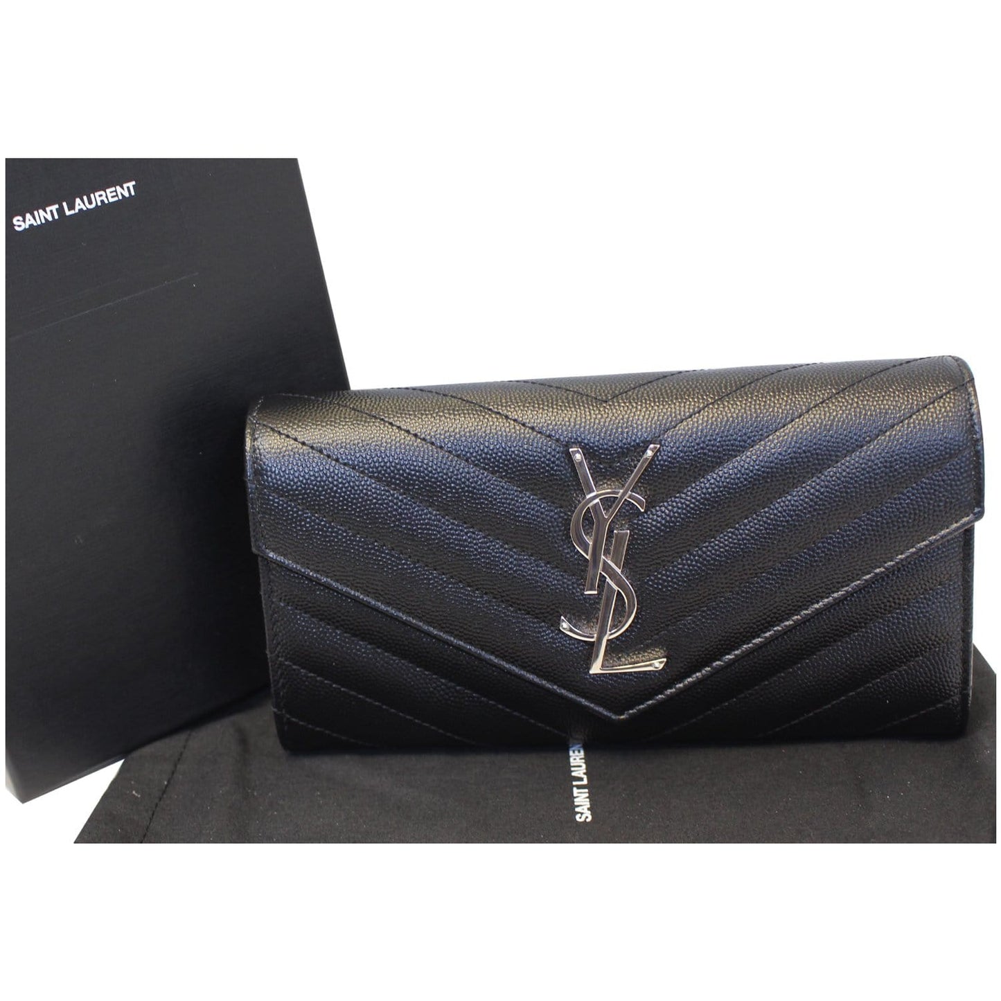 YVES SAINT LAURENT Large Grain De Poudre Wallet Black