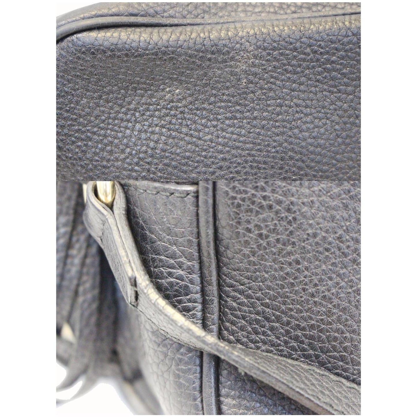 GUCCI Soho Disco Pebbled Leather Small Crossbody Bag Black