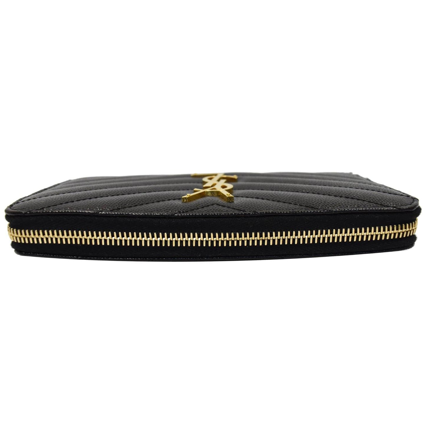 YVES SAINT LAURENT Matelasse Zip Around Wallet Black