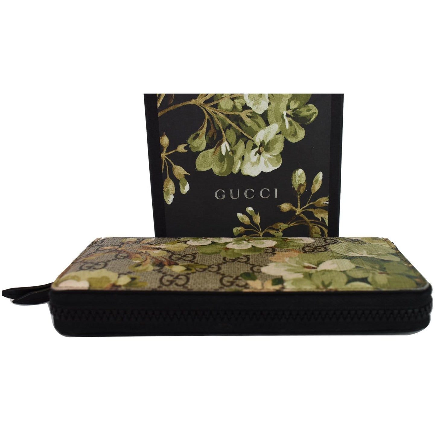 GUCCI Blooms Zip Around GG Canvas Wallet 408665 Beige