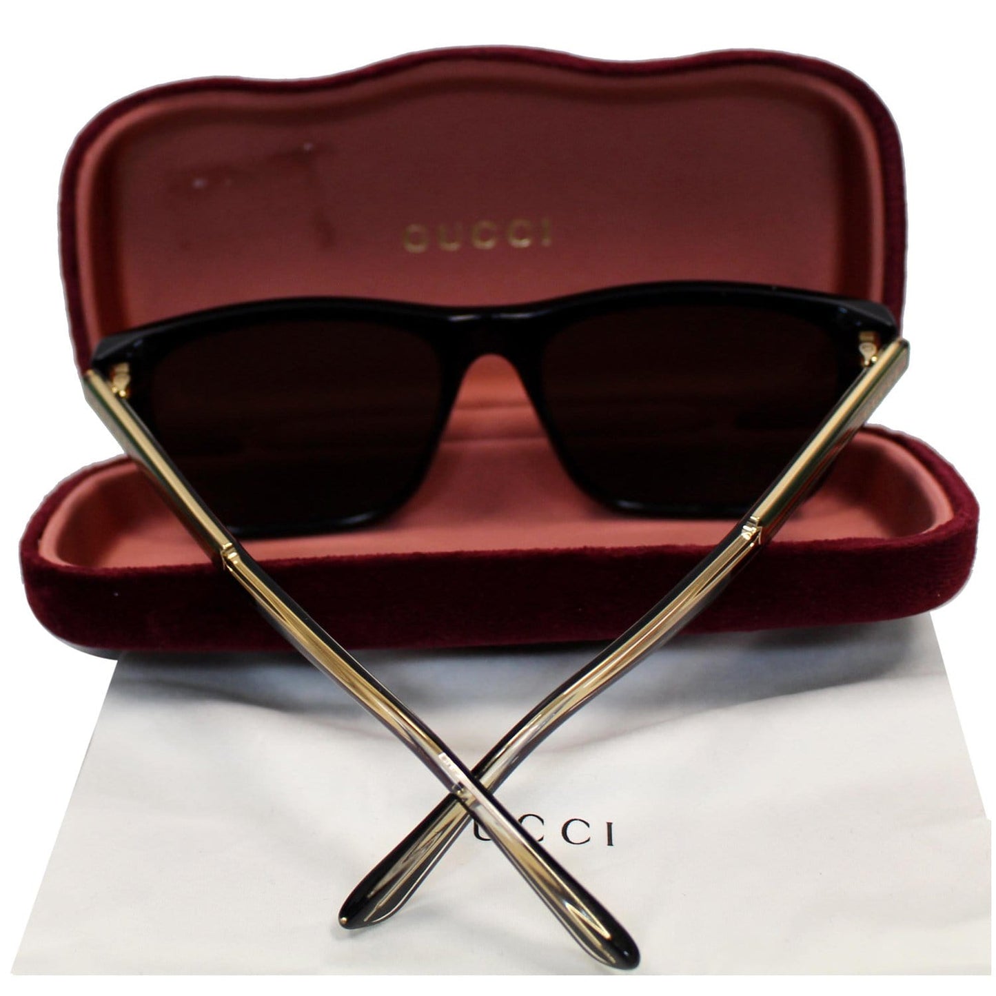 GUCCI Web Rectangle Sunglasses GG0381S Black