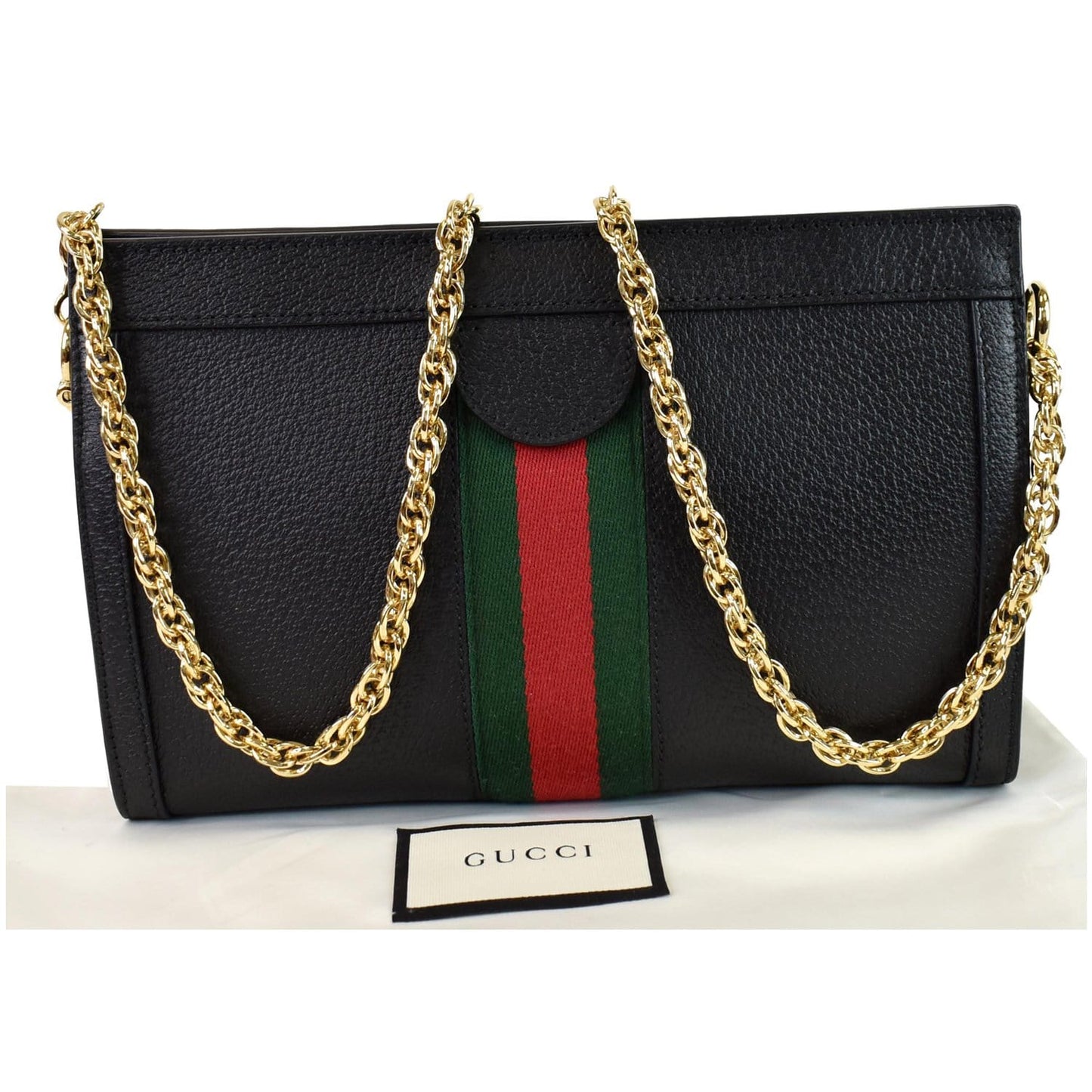 GUCCI Ophidia Small Web Calfskin Shoulder Bag Black 503877