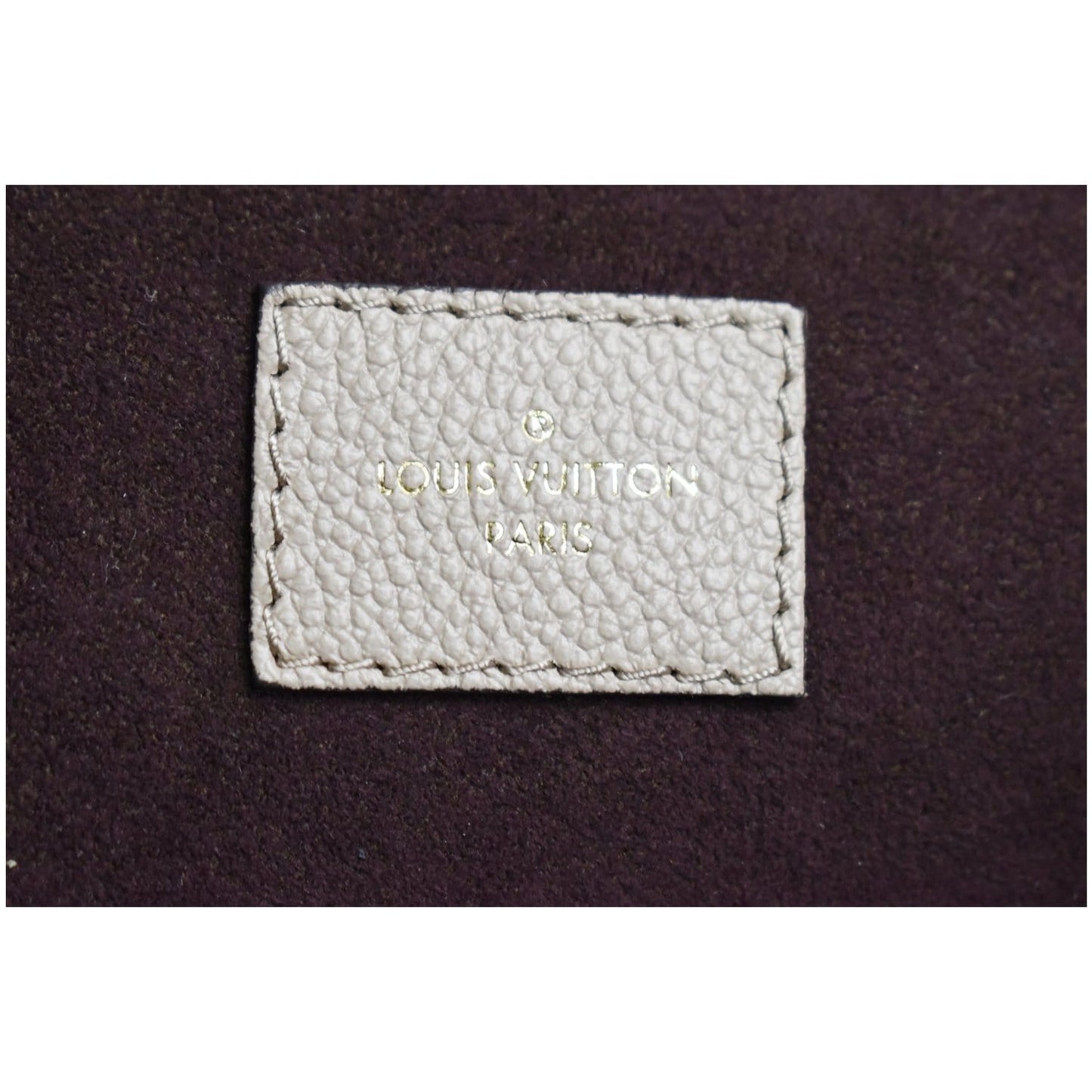 LOUIS VUITTON Neverfull MM Monogram Empreinte Tote Bag Beige