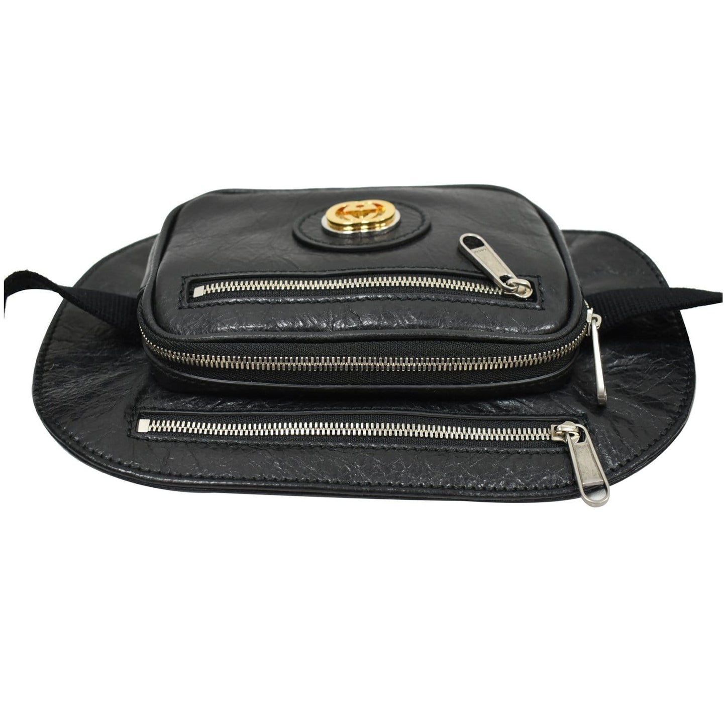 GUCCI Morpheus GG Interlocking Logo Leather Belt Bag Black 575857 - 25% OFF