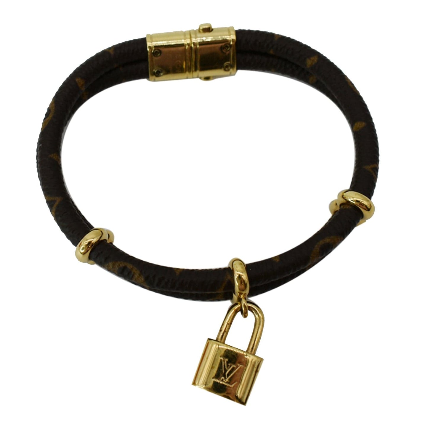 LOUIS VUITTON Keep it Twice Monogram Canvas Bracelet Brown
