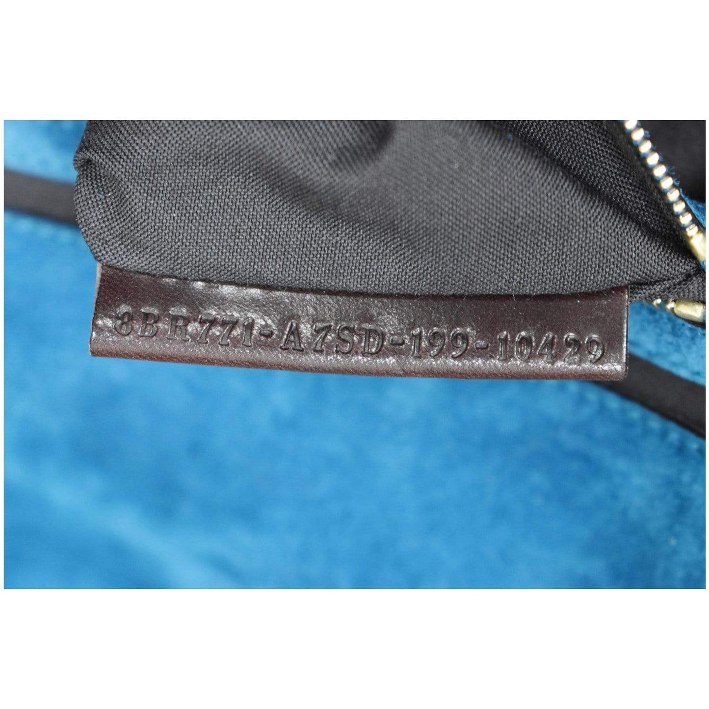 FENDI Baguette Large Suede Shoulder Bag Blue 8BR771