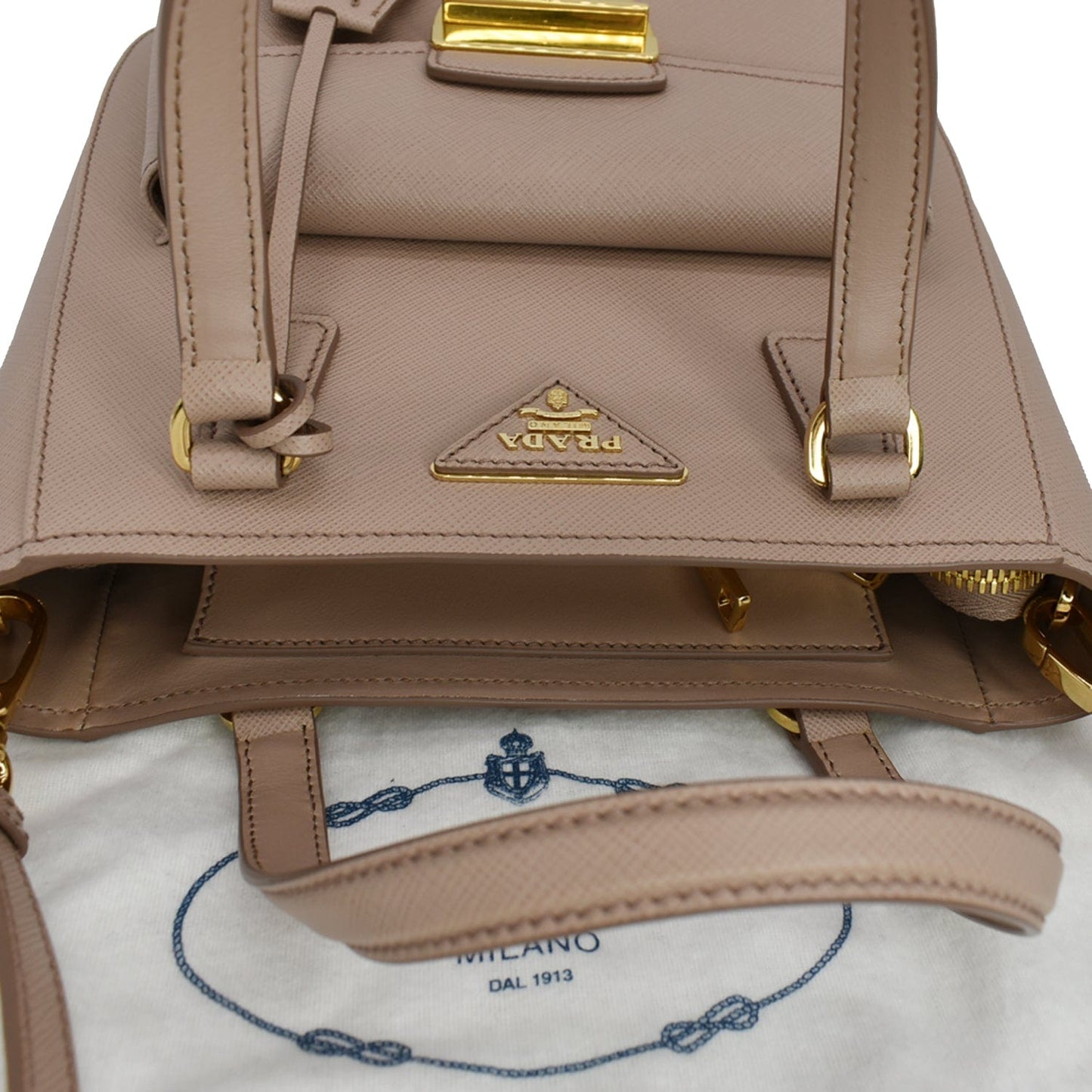 PRADA Lux Metropolis Saffiano Leather Tote Bag Cipria - Hot Deals