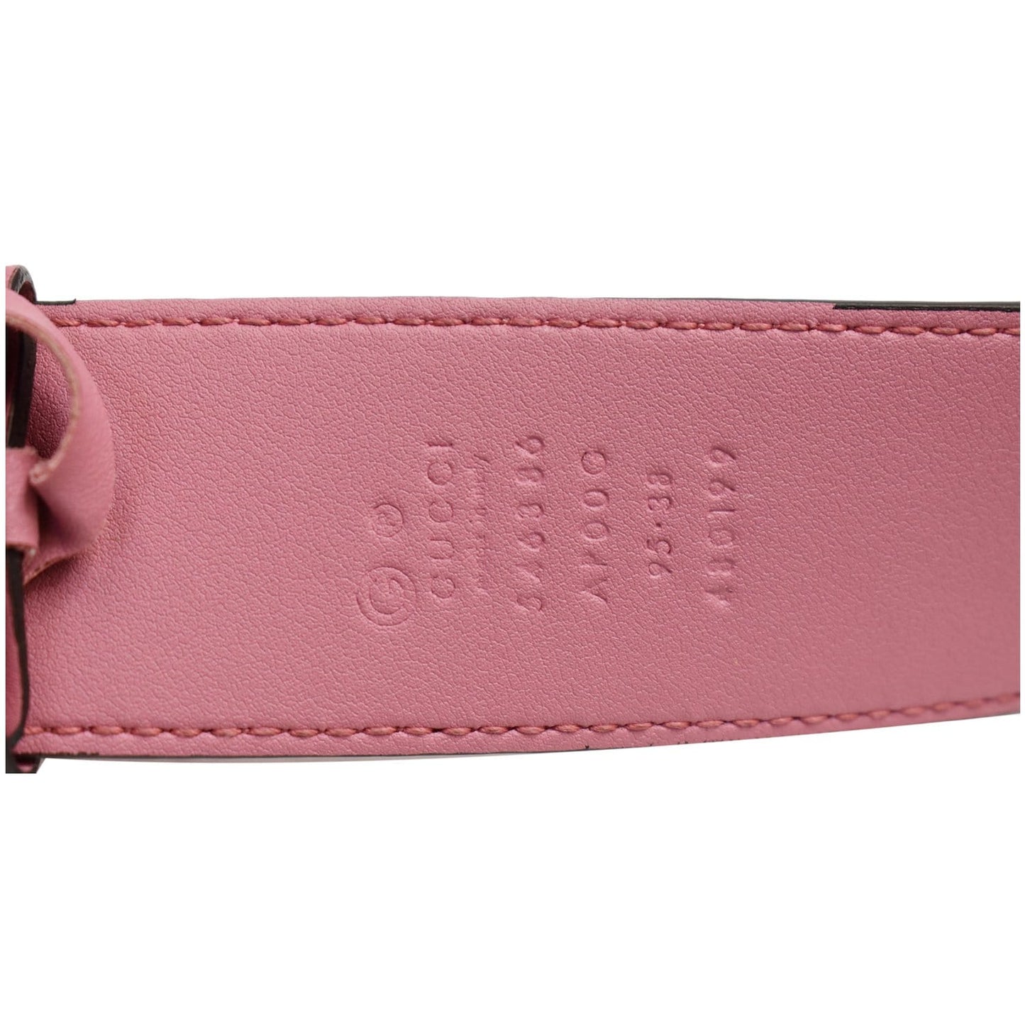 GUCCI Interlocking G Buckle Leather Belt Pink Size 95/38