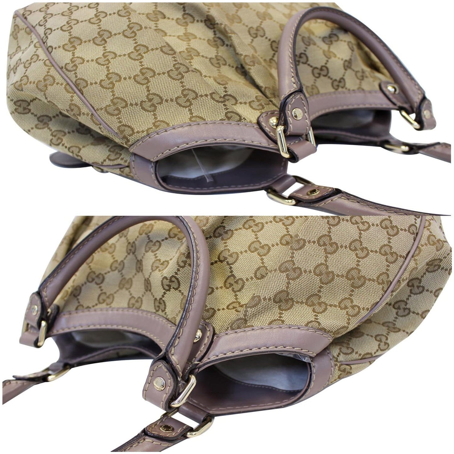 GUCCI Sukey Medium  GG Canvas Tote Bag Beige 211944