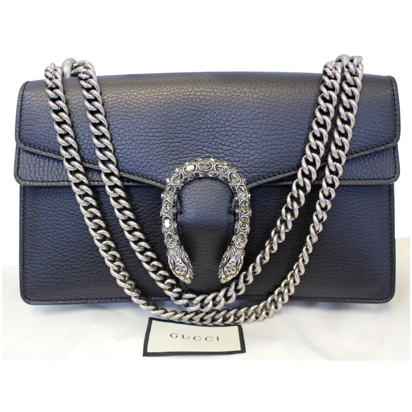 GUCCI Dionysus Small Leather Shoulder Bag 400249 Black
