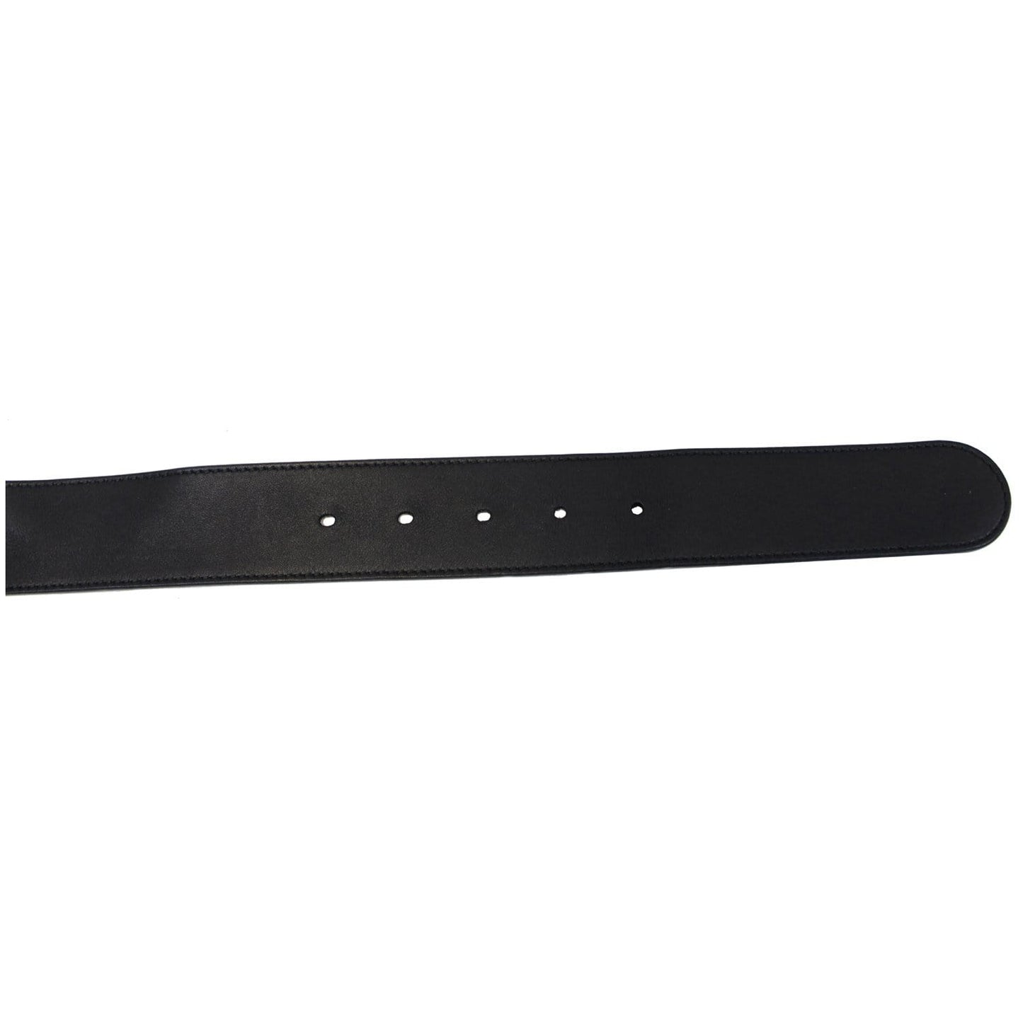 GUCCI Pearl Double G Black Leather Belt Size 44