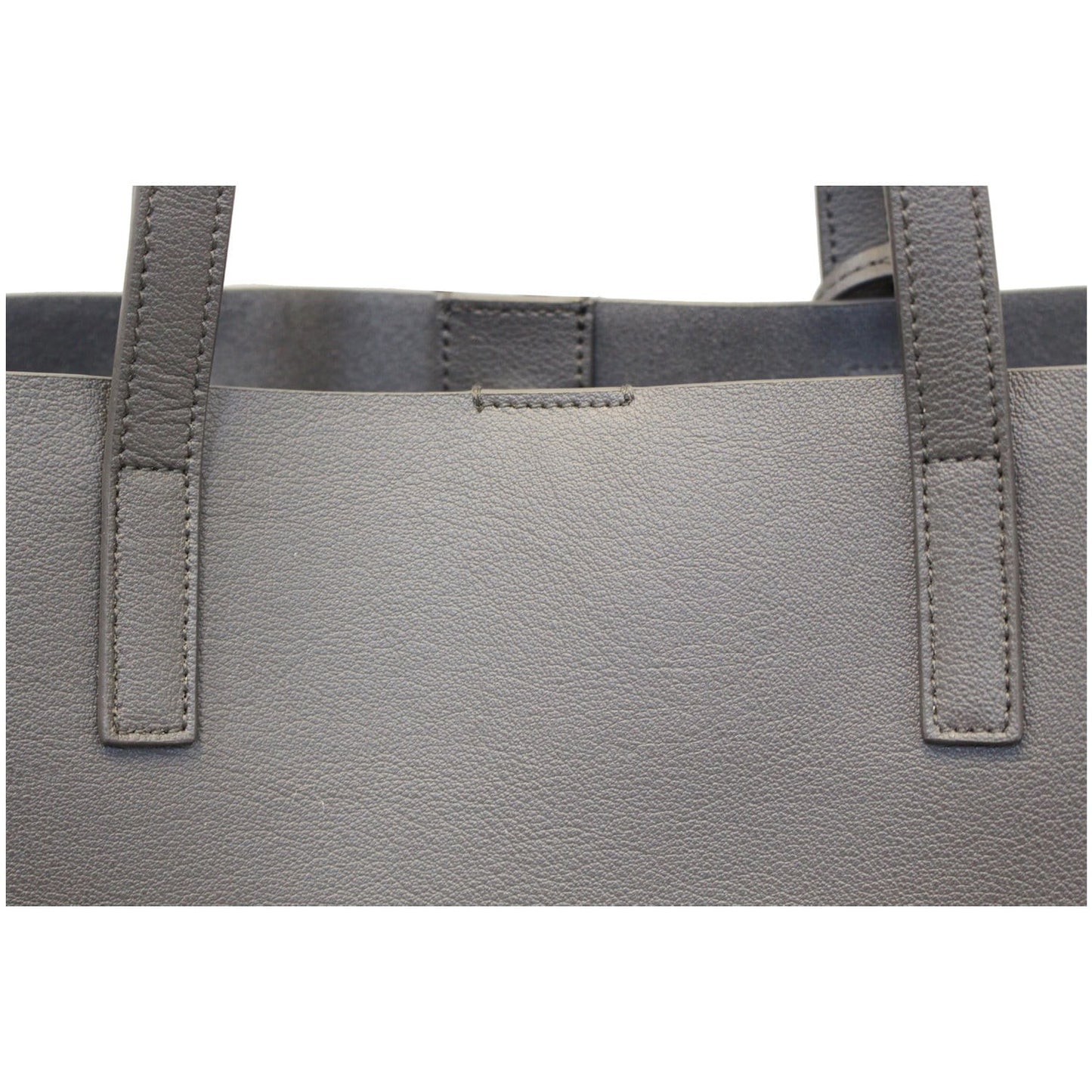 Yves Saint Laurent Leather Shopping Tote Bag Grey