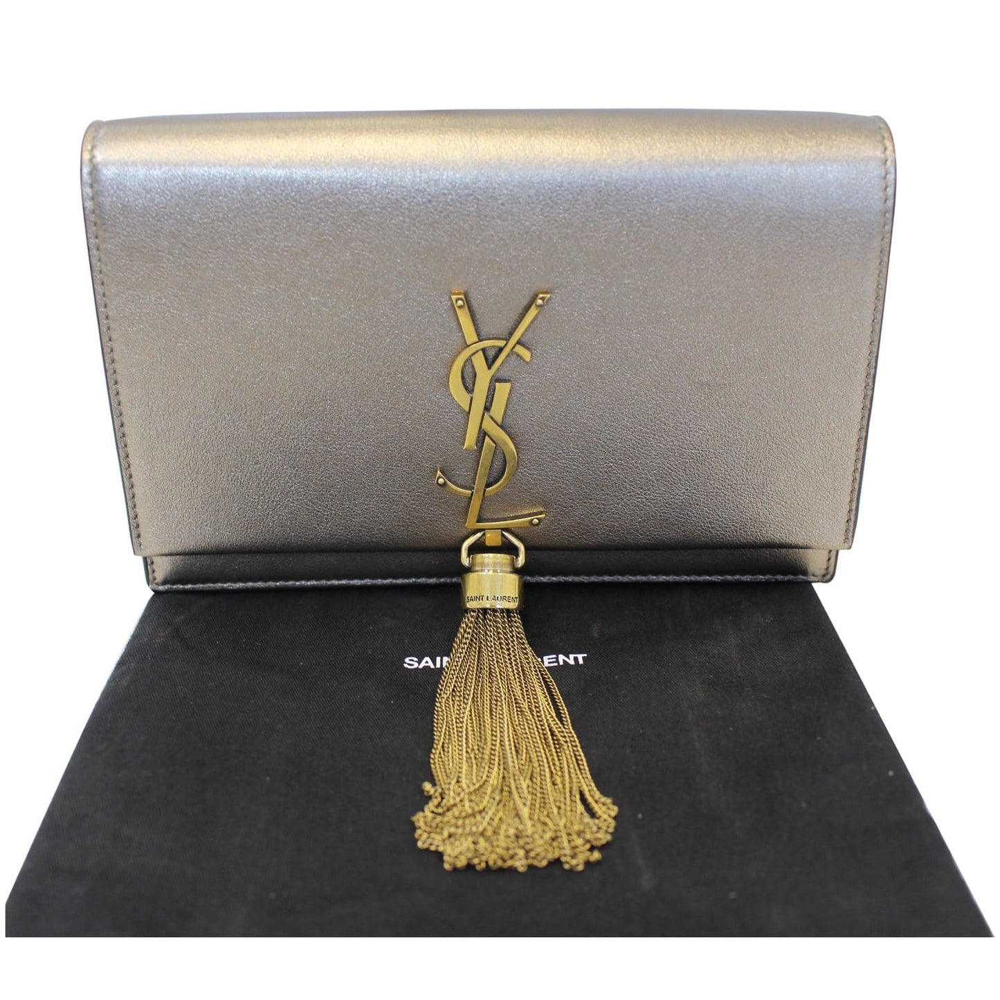 YVES SAINT LAURENT Small Kate Tassel Leather Shoulder Crossbody Bag Gold