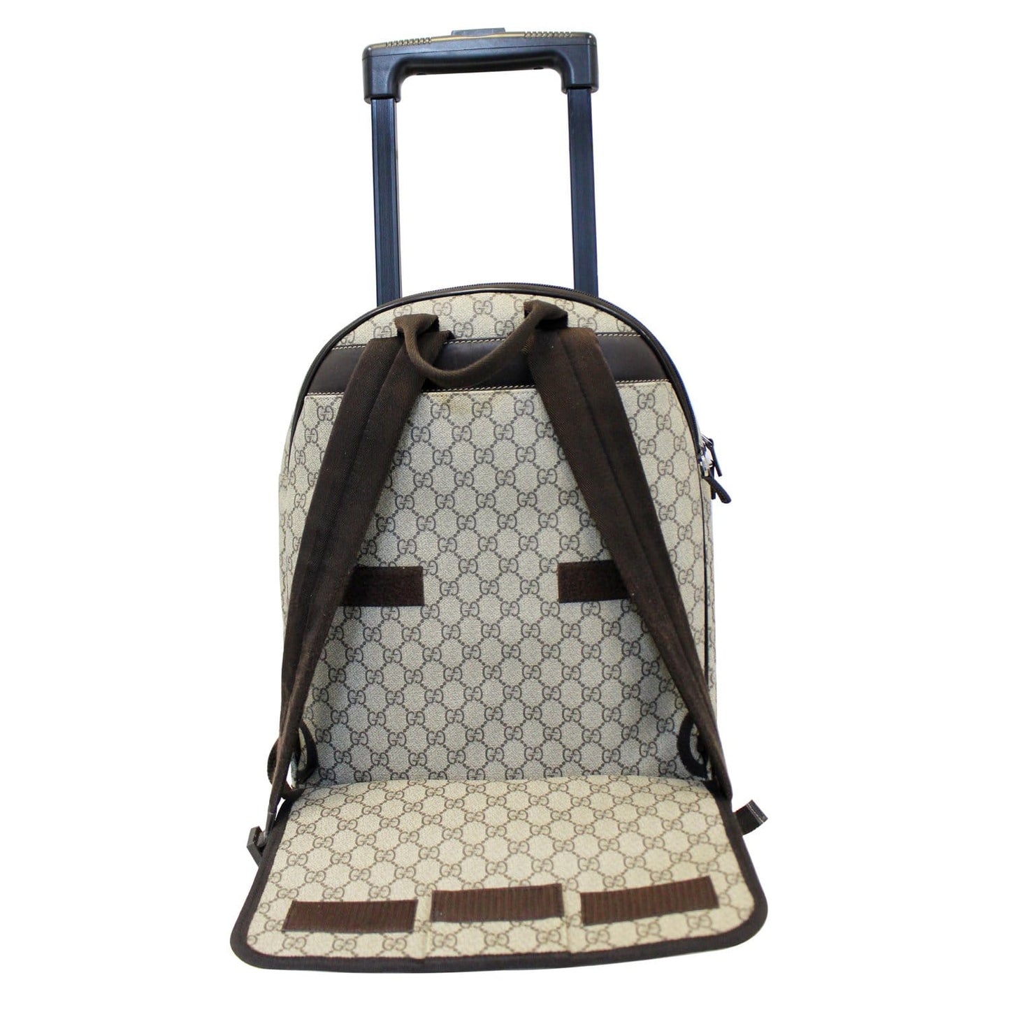 Gucci GG Supreme Canvas Trolley Backpack Bag Beige