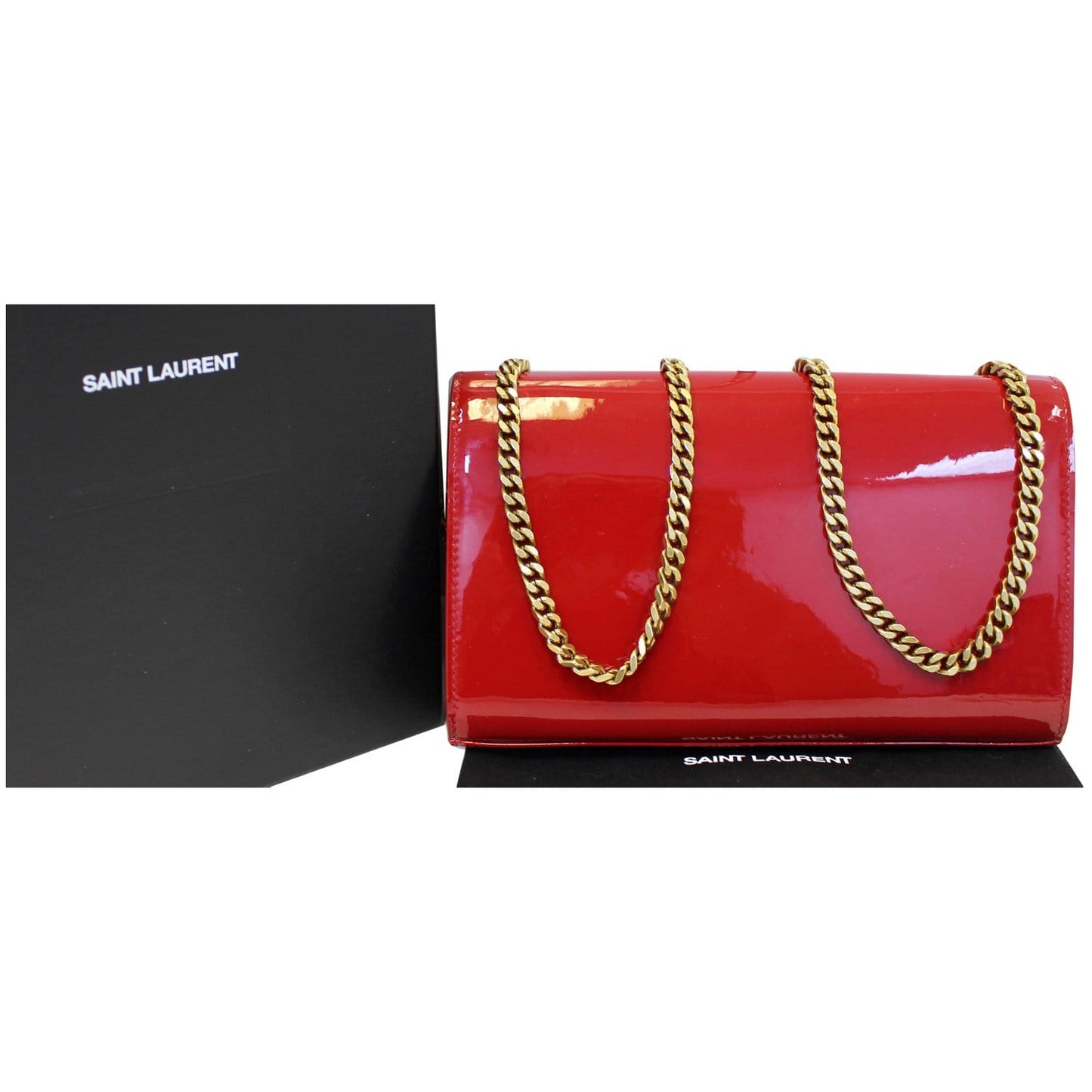 YVES SAINT LAURENT Kate Small Patent Leather Crossbody Bag Red