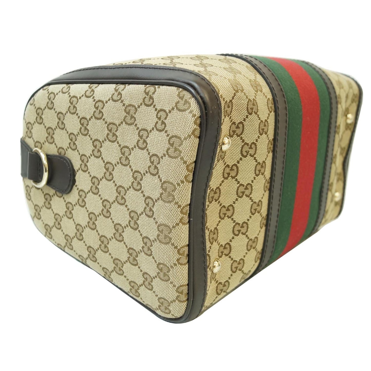 GUCCI Vintage Web Original GG Boston Bag Beige 247205