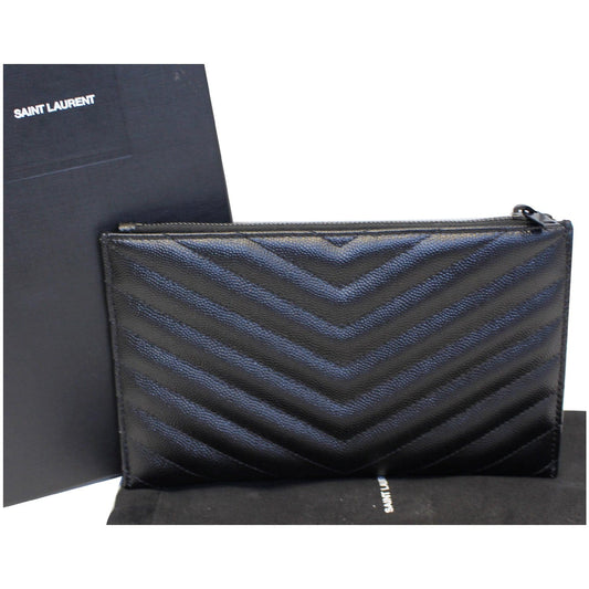 YVES SAINT LAURENT Bill Pouch Grain De Poudre Black