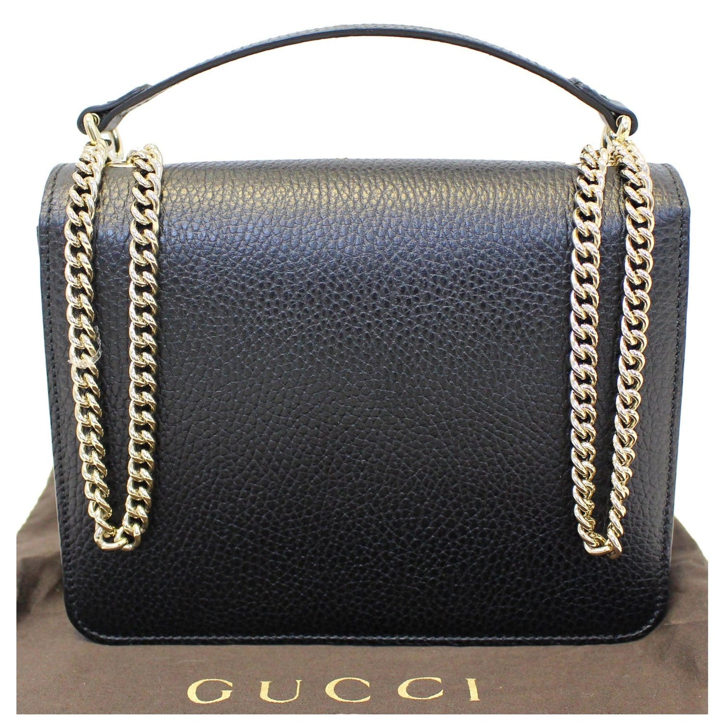 GUCCI Interlocking GG Leather Crossbody Bag Black 510304