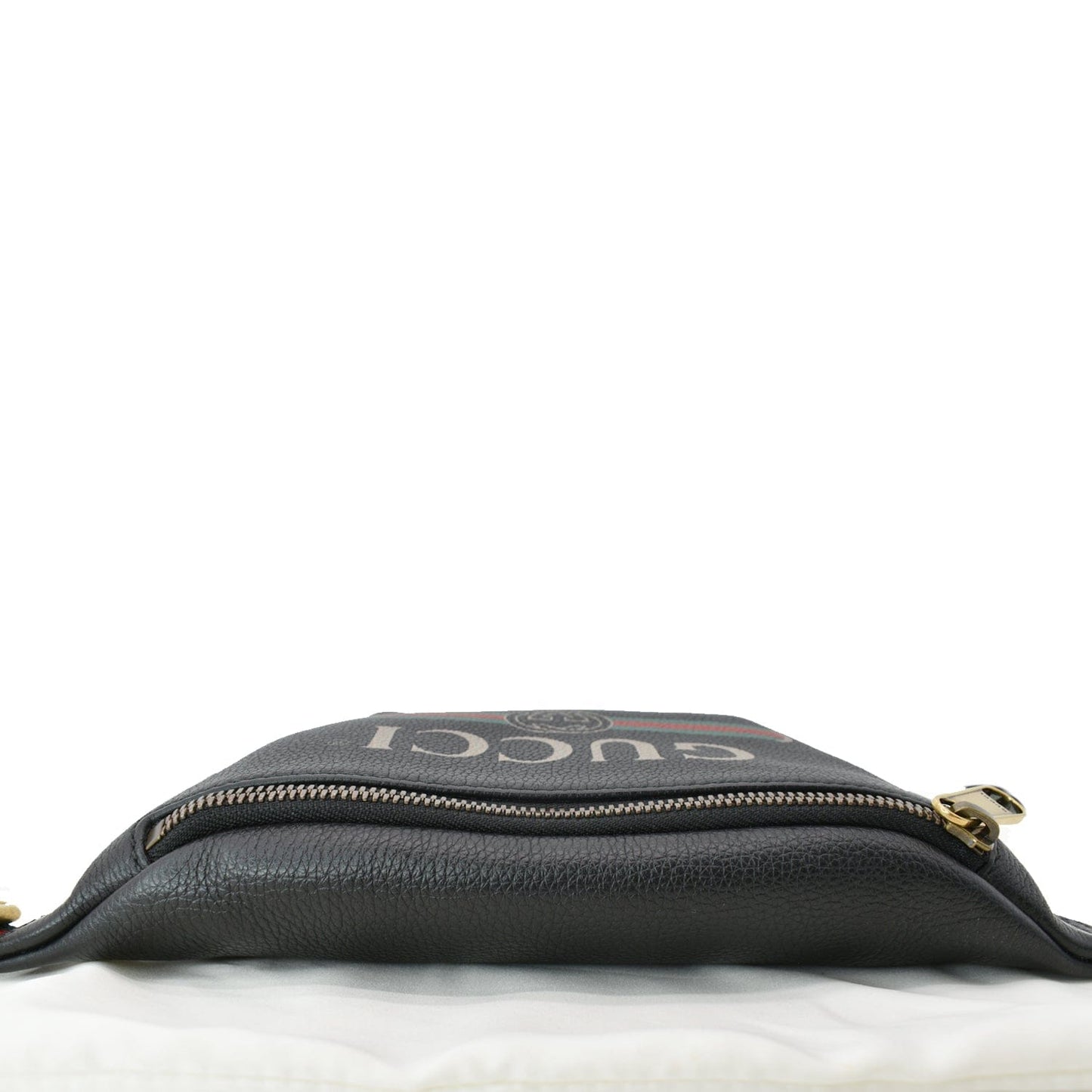 GUCCI Print Grained Calfskin Leather Small Belt Bag Black 527792