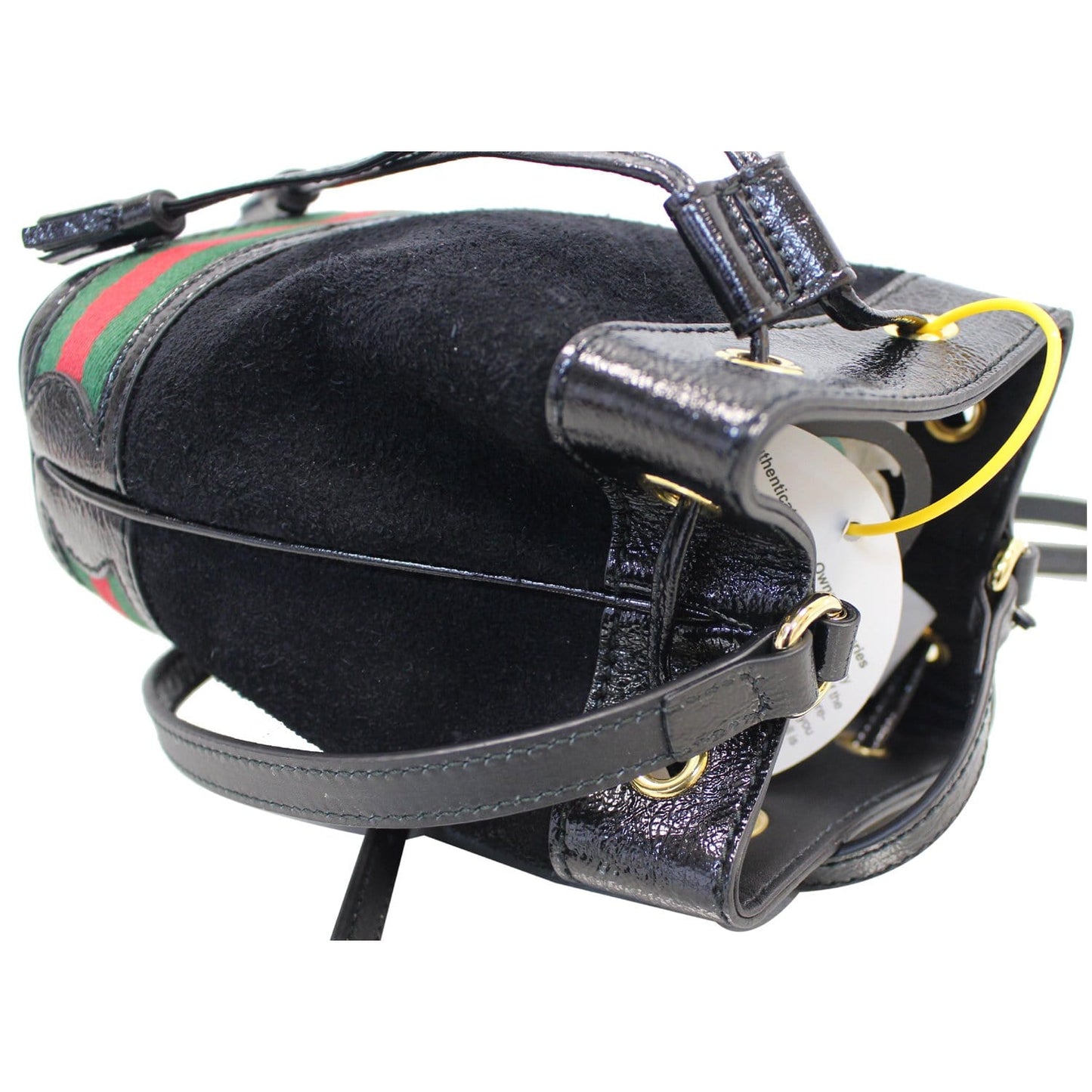 GUCCI Ophidia Mini Textured Leather Trimmed Suede Bucket Bag Black 550620 - 15% OFF