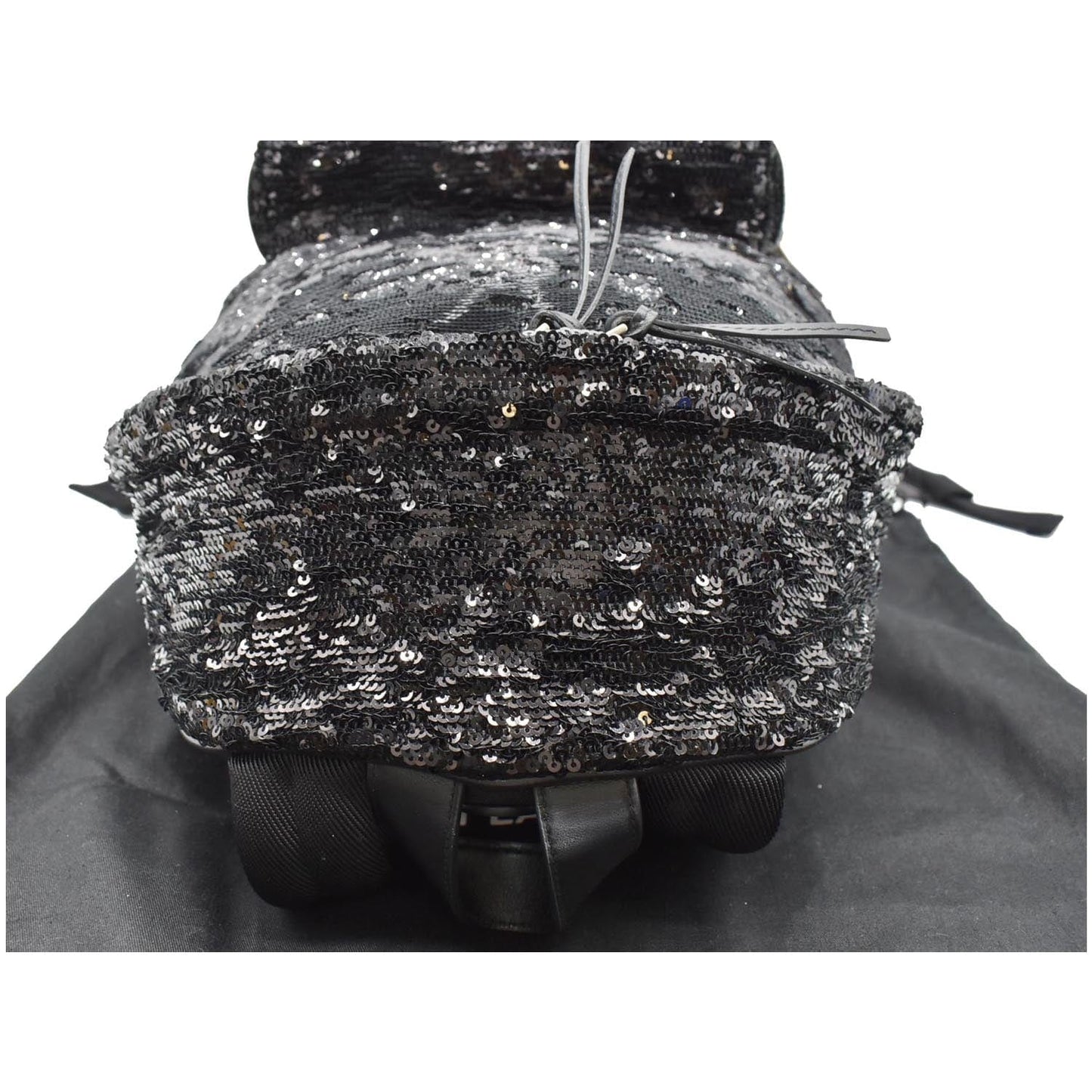 YVES SAINT LAURENT Mini City Sequin Leather Backpack Bag Black