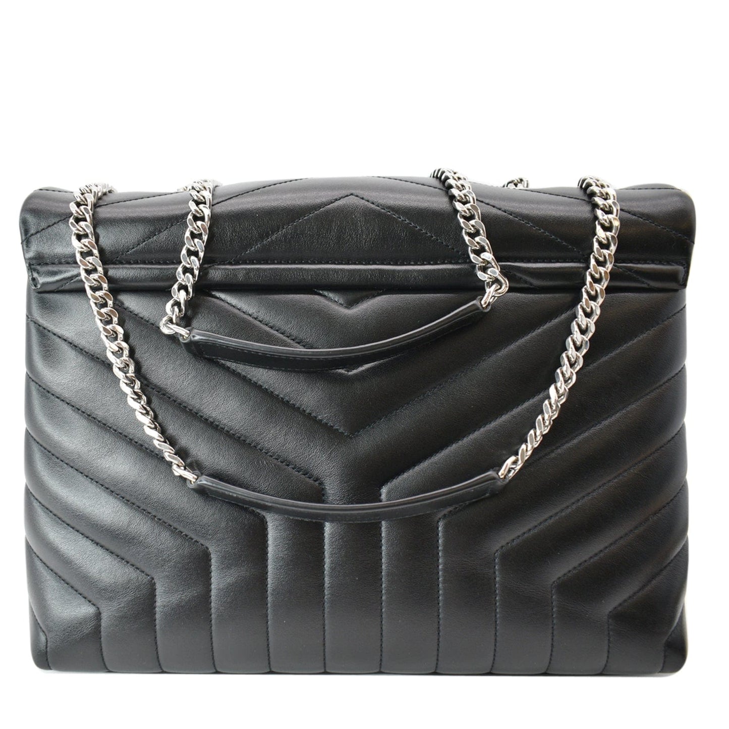 YVES SAINT LAURENT Medium Loulou Matelasse Leather Chain Shoulder Bag Black