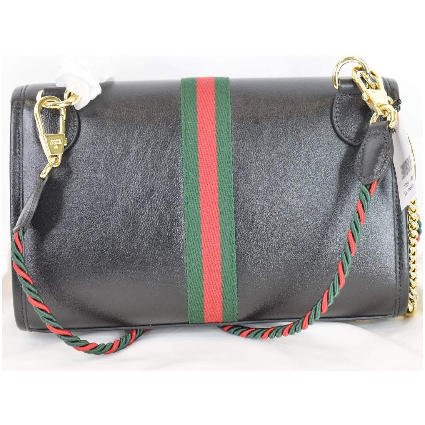 GUCCI Rajah Small Web Leather Shoulder Bag Black 570145 - 25% OFF