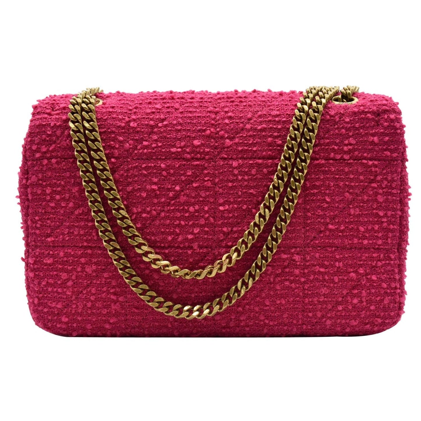 YVES SAINT LAURENT Jamie Medium Carre Rive Gauche Quilted Boucle Shoulder Bag Pink