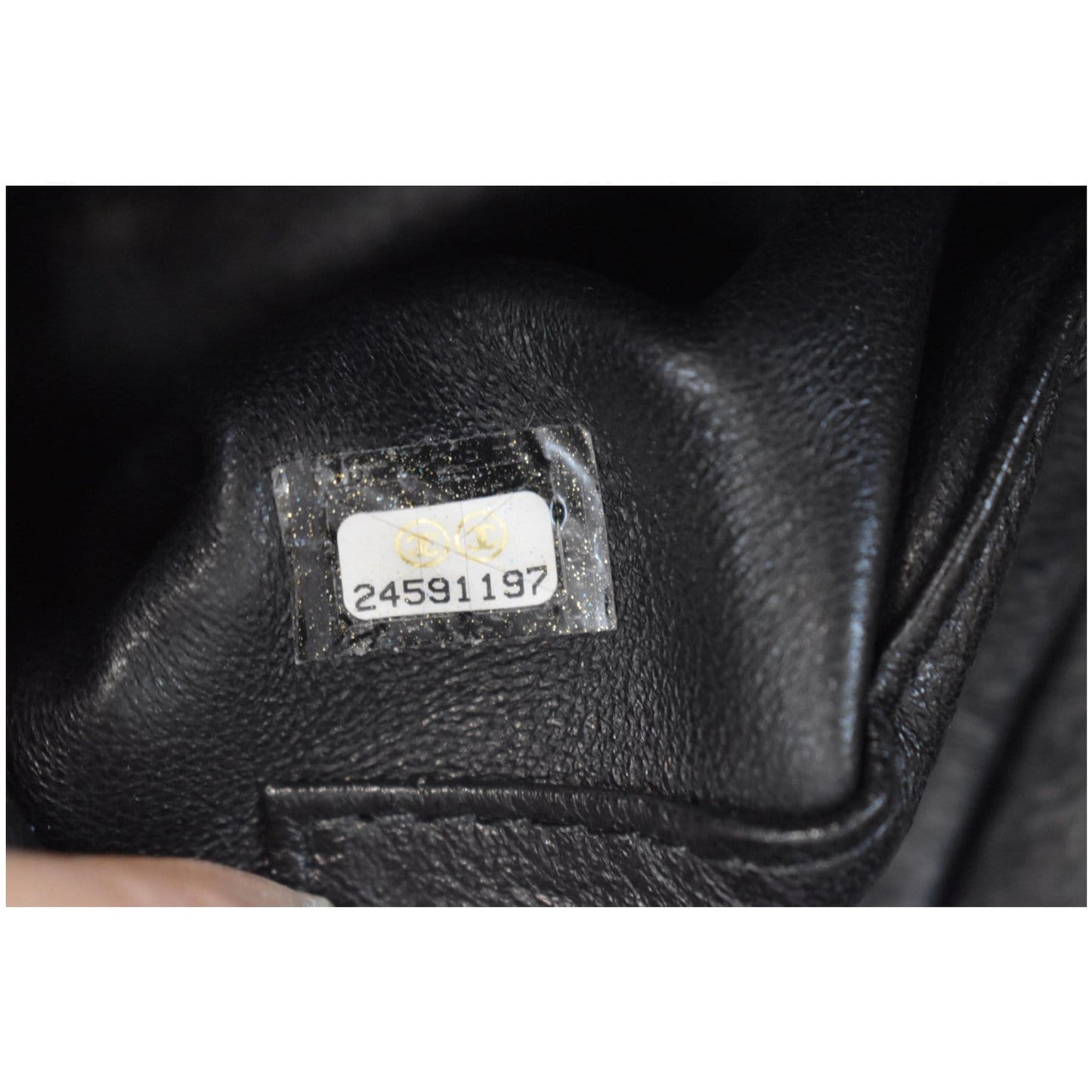 CHANEL Medium Coco Quilted Caviar Lizard Handle Shoulder Bag Black