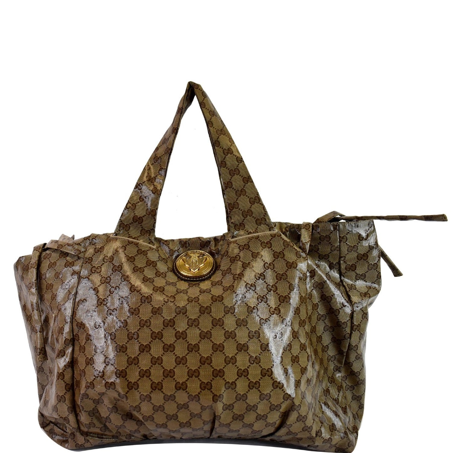 GUCCI Hysteria Large Crystal Coated Canvas Tote Bag Beige 197022