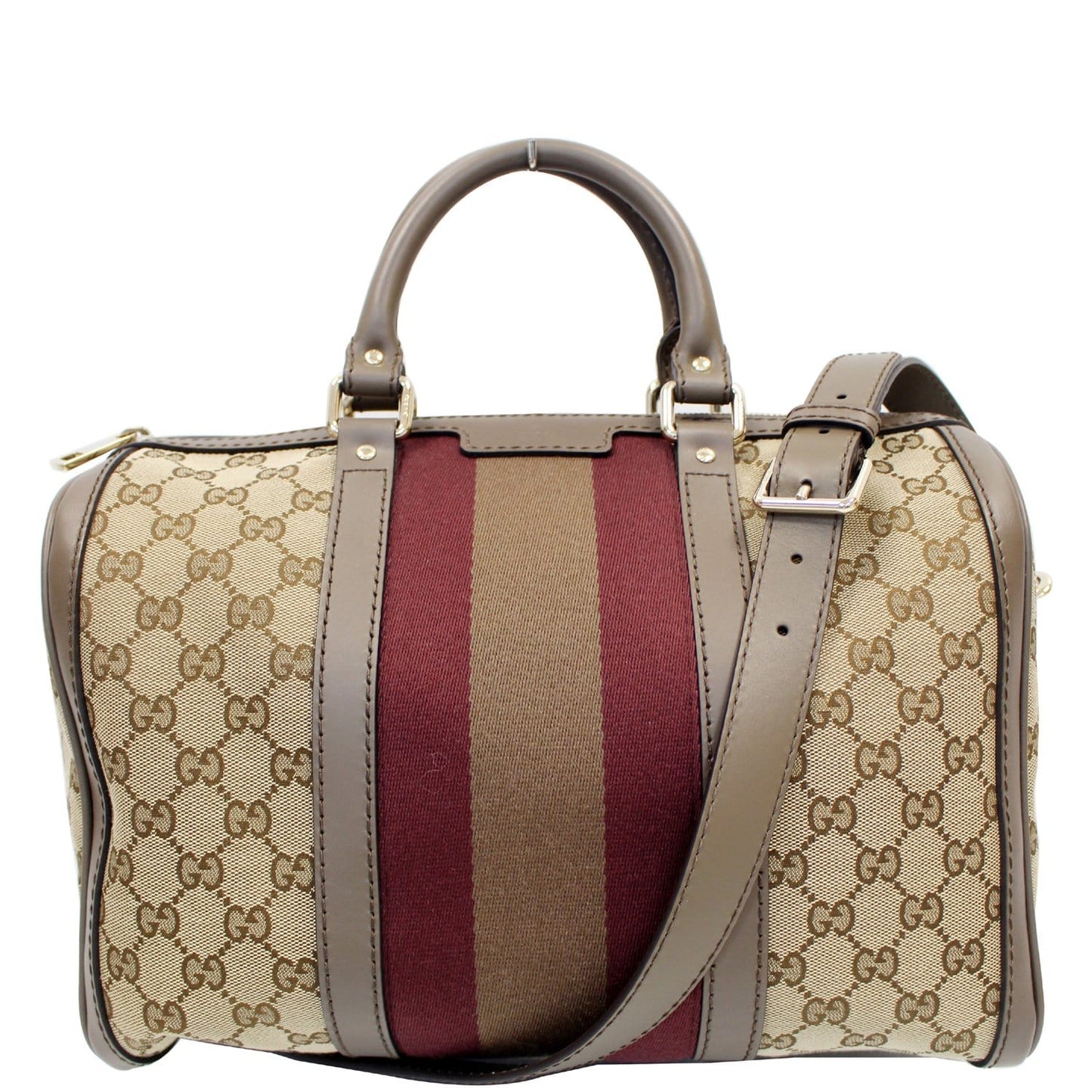 GUCCI Vintage Web Original GG Boston Bag Beige 247205