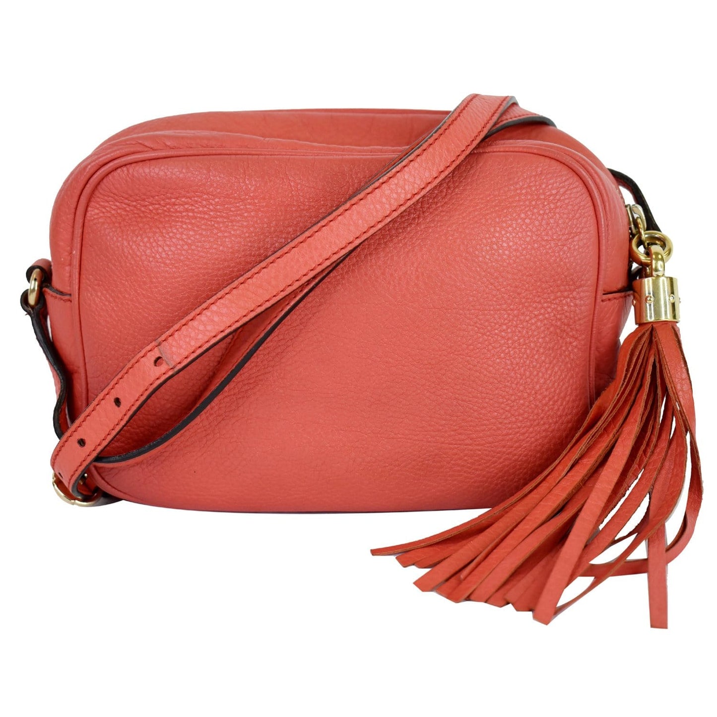 GUCCI Soho Disco Pebbled Leather Small Crossbody Bag Coral 308364 - 15% OFF