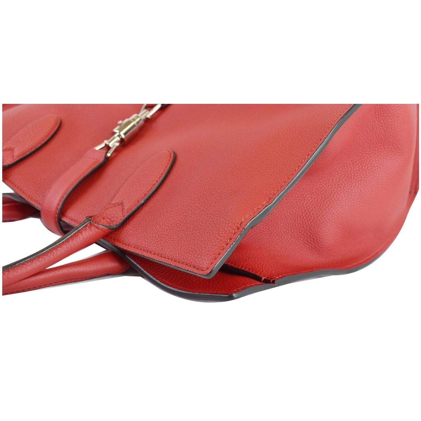 GUCCI Jackie Large Top Handle Leather Tote Bag Red 362970