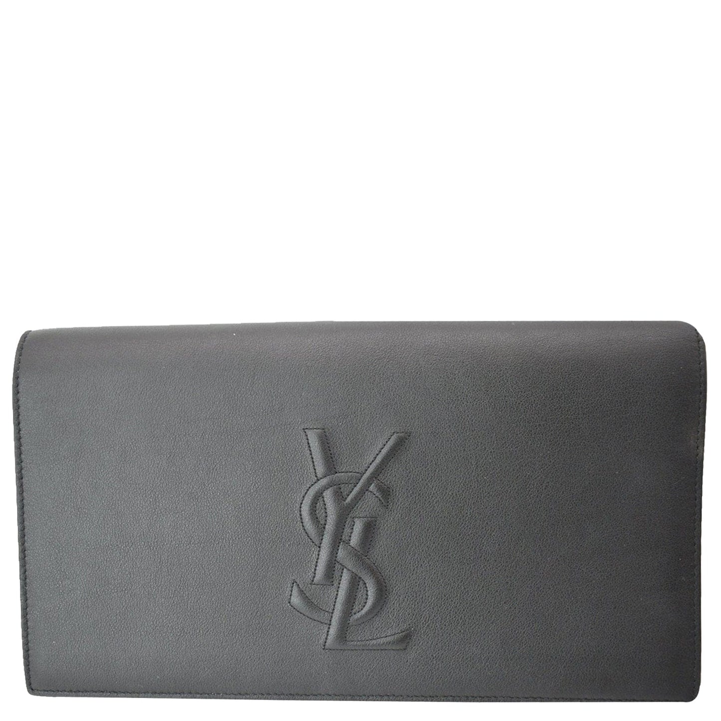 YVES SAINT LAURENT Leather Clutch Wallet Black