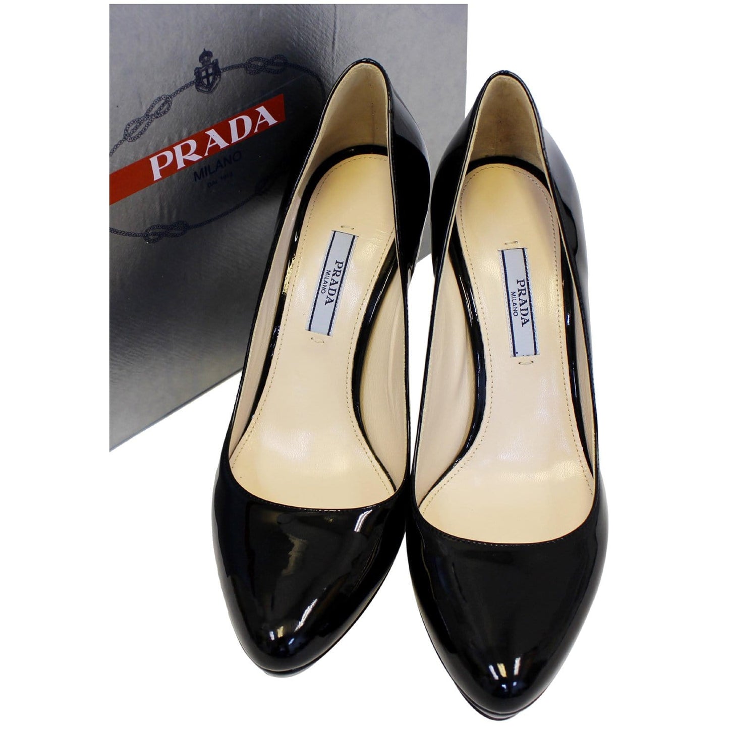 PRADA Patent Leather Pumps Black US 7