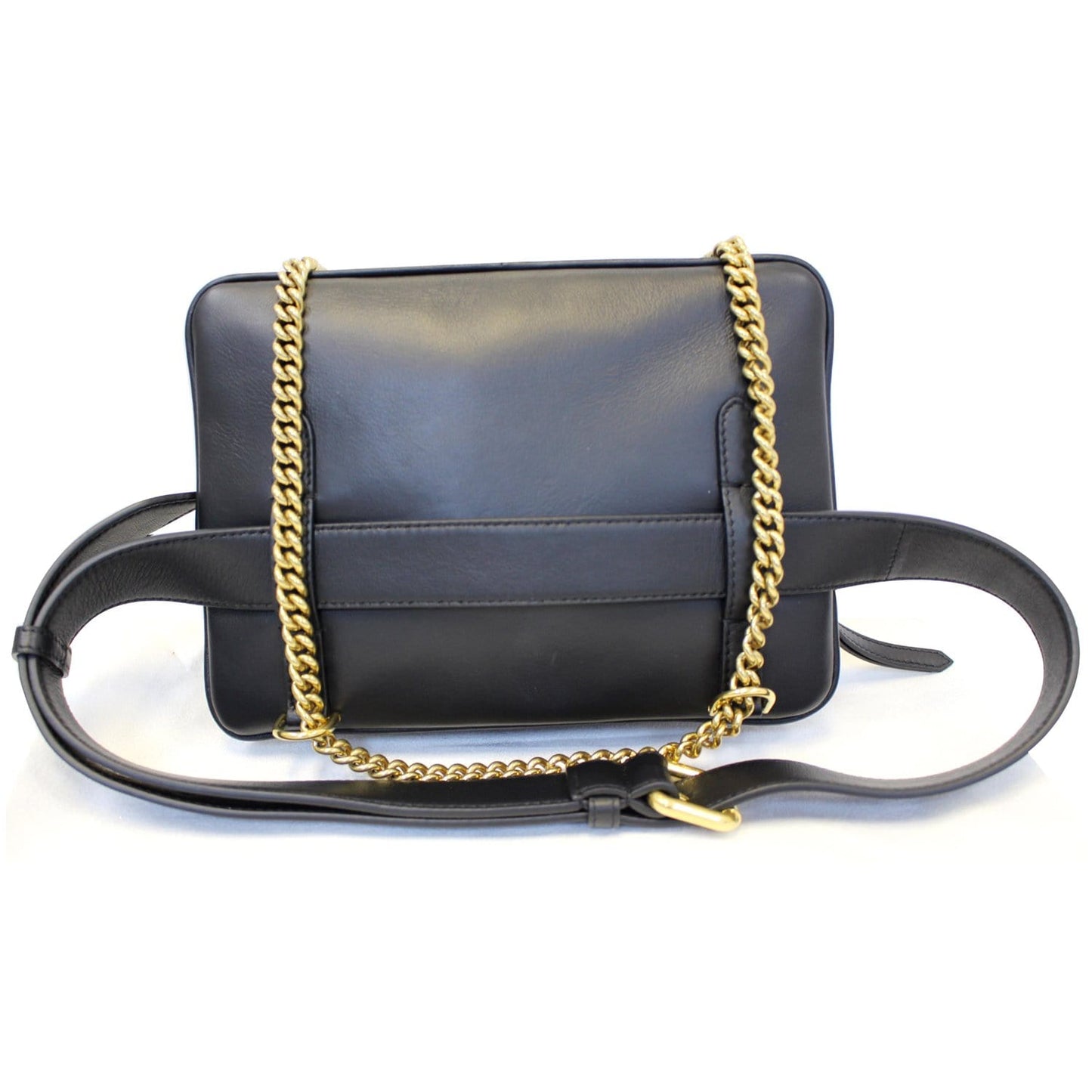 FENDI Upside Down Leather Belt Bag Black