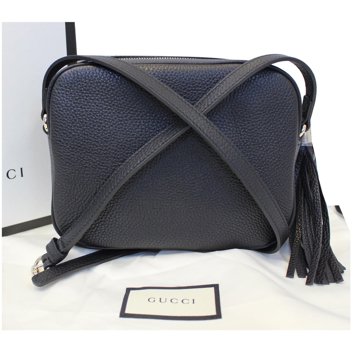 GUCCI Soho Disco Pebbled Leather Small Crossbody Bag 308364 Black