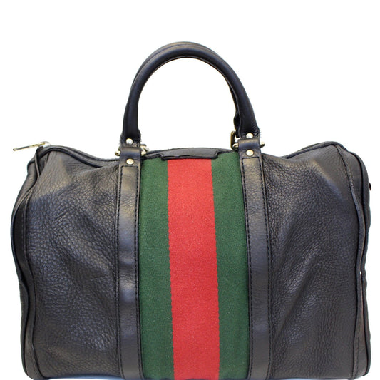 GUCCI Vintage Web Medium Boston Bag Black 247205
